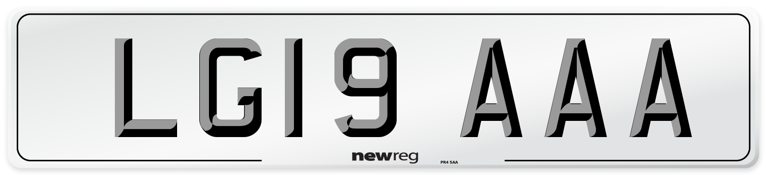 LG19 AAA Number Plate from New Reg